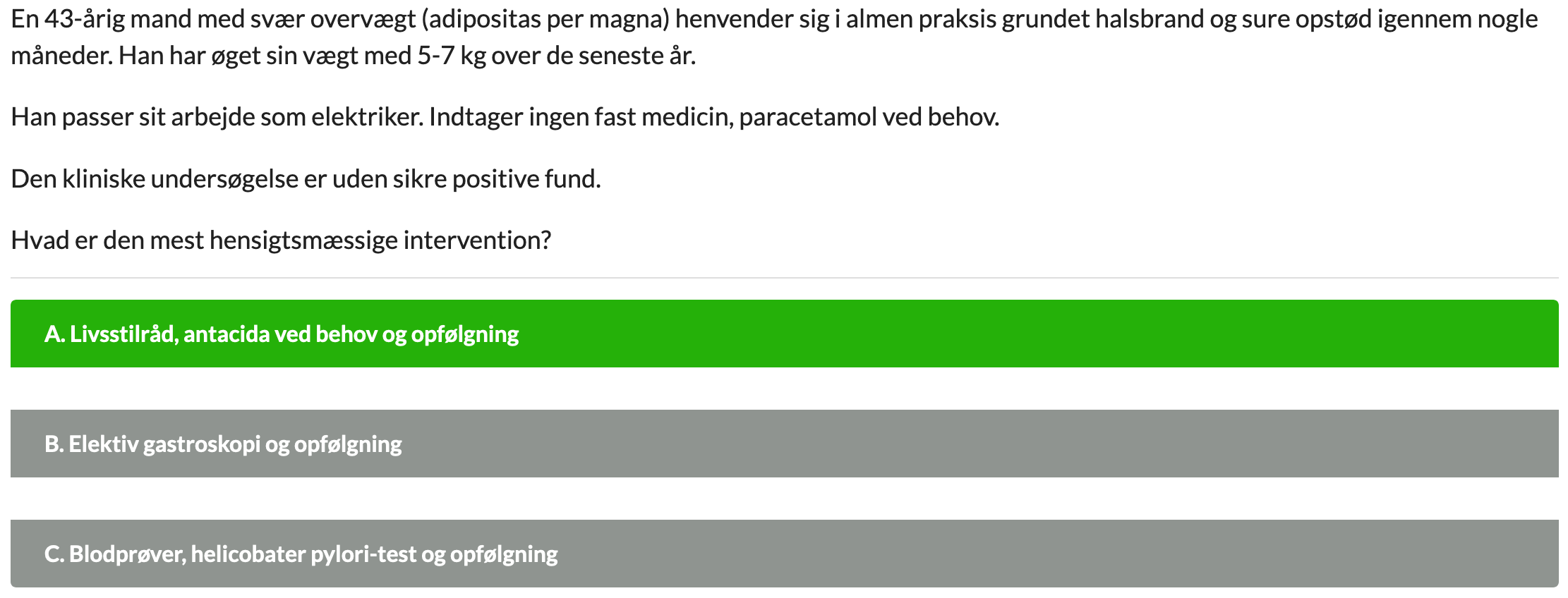 medMCQ: En hjemmeside til at besvare gamle MCQ-eksaminer fra AU